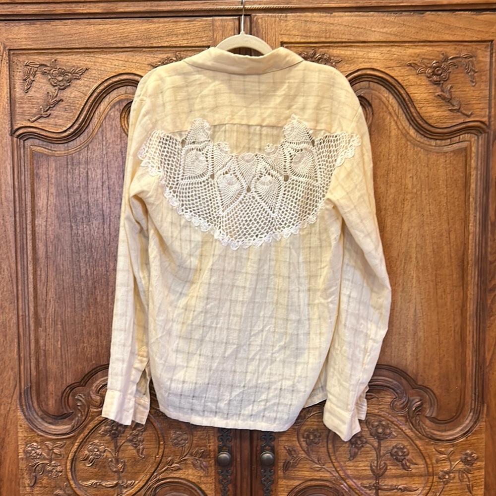 Vintage button up with lace back
